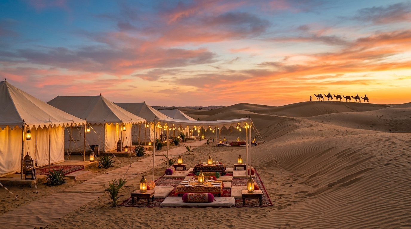 Jaisalmer desert camp experience — Golden Dunes Escape package by RUDVO