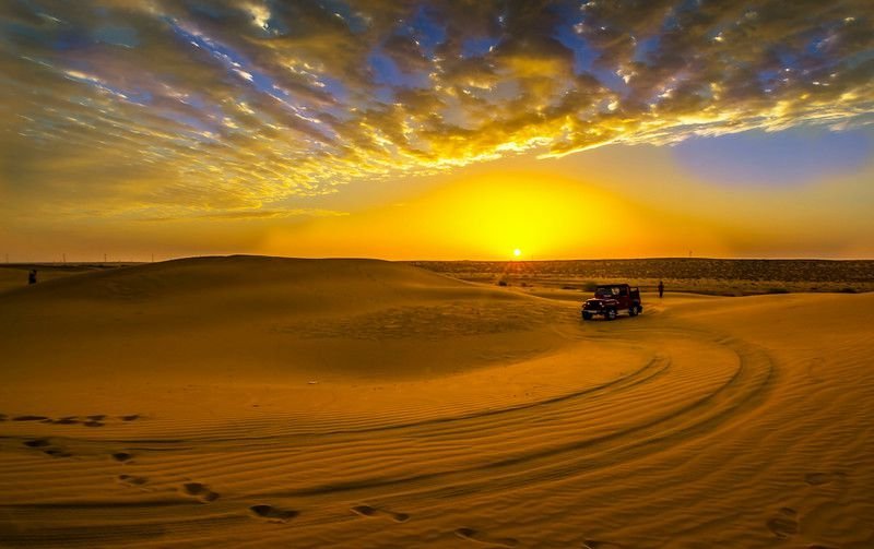 4x4 jeep safari at Sam Sand Dunes — RUDVO Jaisalmer